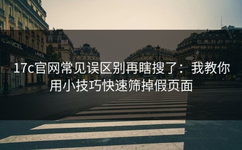 17c官网常见误区别再瞎搜了：我教你用小技巧快速筛掉假页面