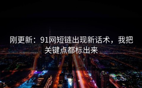 刚更新：91网短链出现新话术，我把关键点都标出来