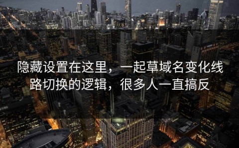 隐藏设置在这里，一起草域名变化线路切换的逻辑，很多人一直搞反
