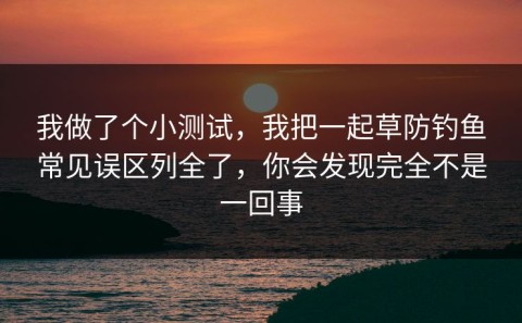 我做了个小测试，我把一起草防钓鱼常见误区列全了，你会发现完全不是一回事