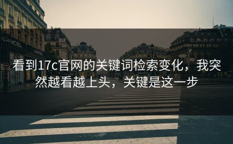 看到17c官网的关键词检索变化，我突然越看越上头，关键是这一步