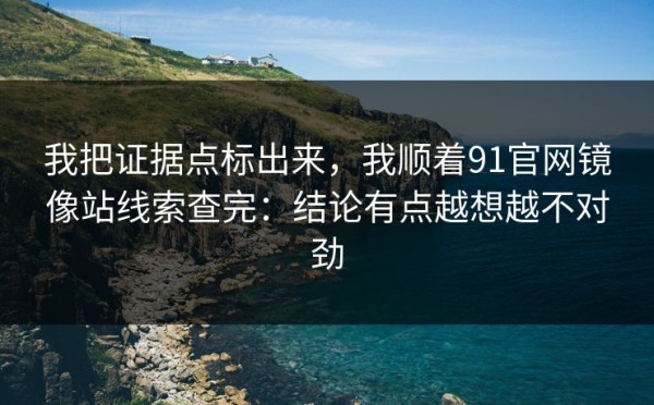 我把证据点标出来，我顺着91官网镜像站线索查完：结论有点越想越不对劲