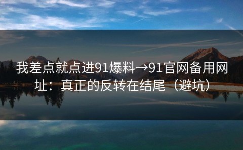 我差点就点进91爆料→91官网备用网址：真正的反转在结尾（避坑）