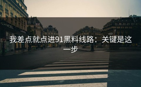 我差点就点进91黑料线路：关键是这一步