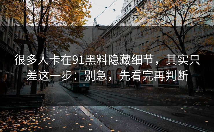 很多人卡在91黑料隐藏细节,其实只差这一步:别急,先看完再判断 很多人卡在91黑料隐藏细节,其实只差这一步:别急,先看完再判断