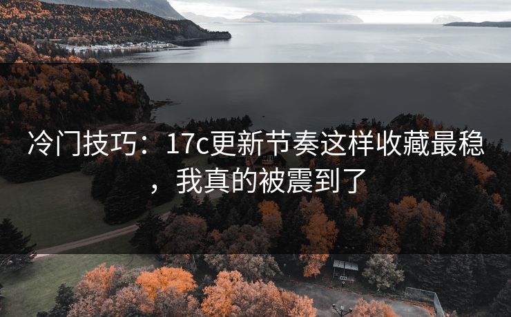 冷门技巧:17c更新节奏这样收藏最稳,我真的被震到了 冷门技巧:17c更新节奏这样收藏最稳,我真的被震到了